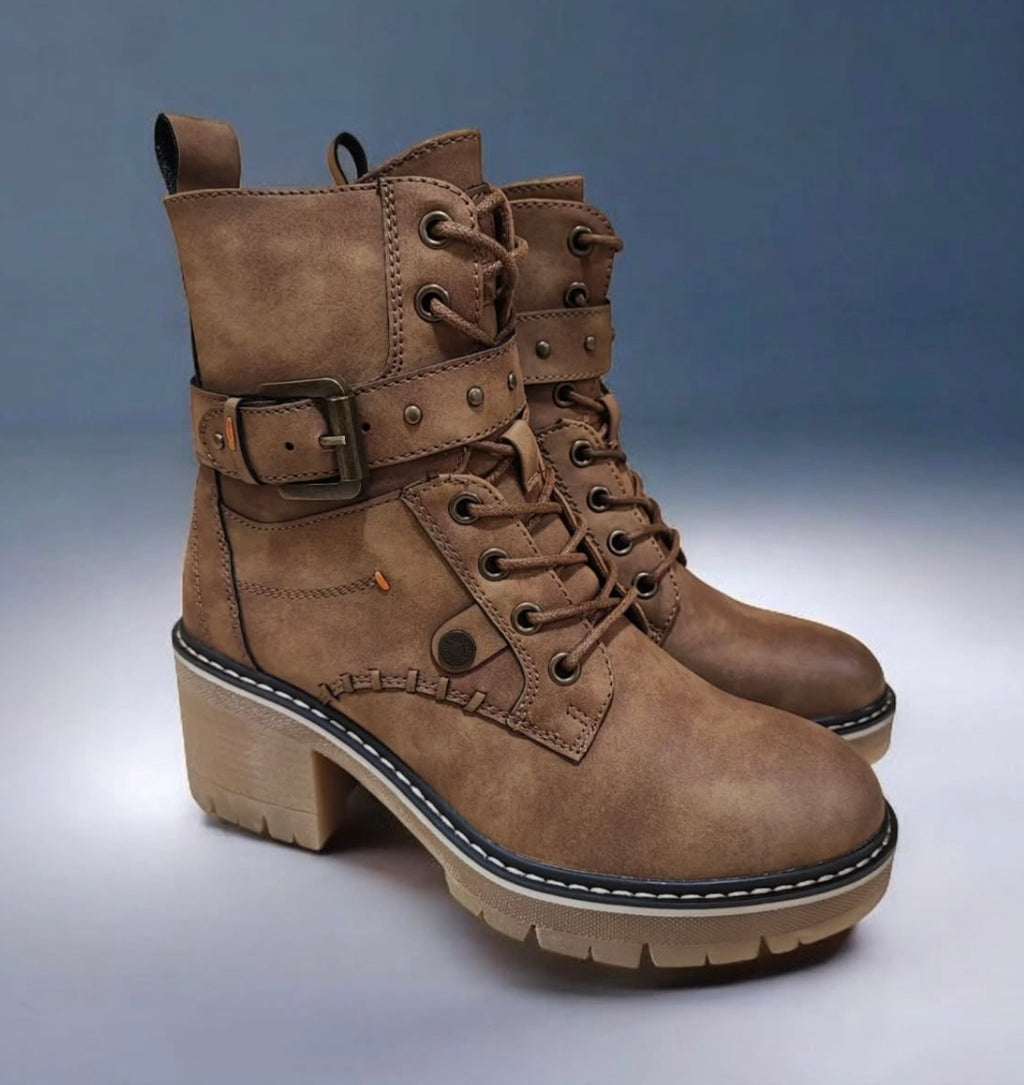 Women's Lace-Up Tall Boot - Low Heel Comfort