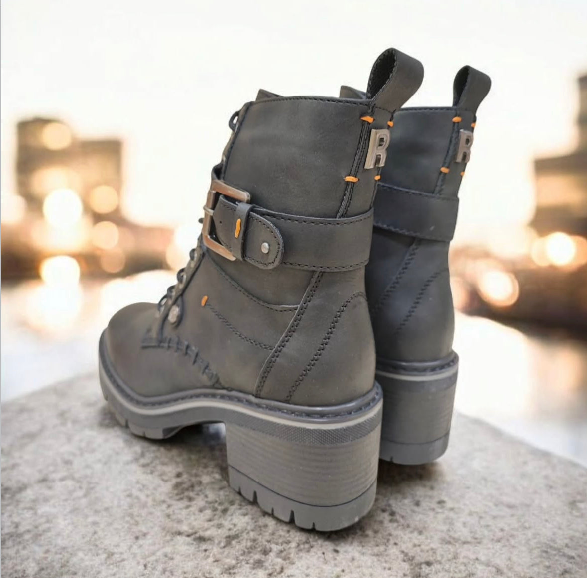 Women's Lace-Up Tall Boot - Low Heel Comfort